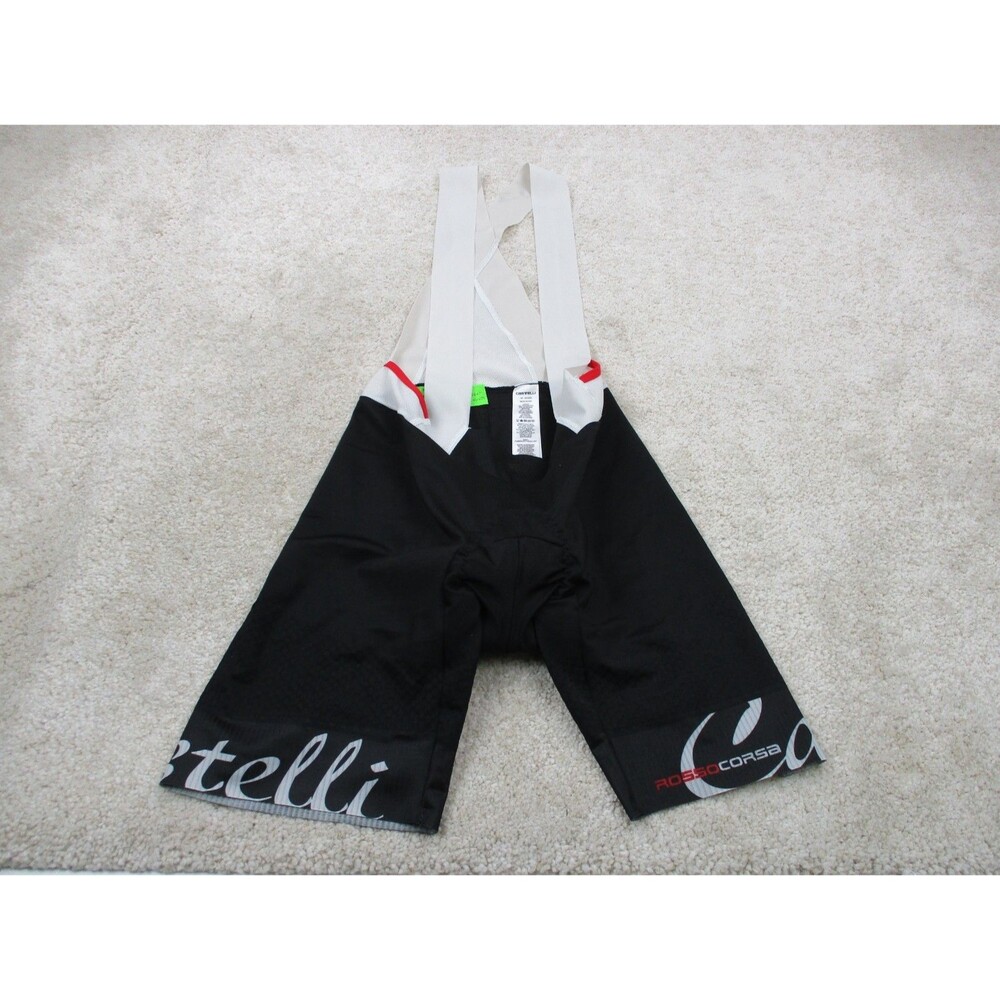 Castelli Cycling Bib Shorts Men Medium M Padded Chamois Biking Rosso Corsa USA